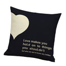 Retro Cotton Linen Nap Cushion Cover Home Decor Throw Pillowcase Heart Black
