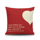Retro Cotton Linen Nap Cushion Cover Home Decor Throw Pillow Case Heart Red