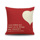 Retro Cotton Linen Nap Cushion Cover Home Decor Throw Pillow Case Heart Red