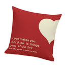Retro Cotton Linen Nap Cushion Cover Home Decor Throw Pillow Case Heart Red