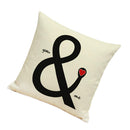 Vintage Cotton Linen Throw Pillow Case Waist Bolster Cushion Cover You & Me