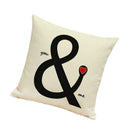 Vintage Cotton Linen Throw Pillow Case Waist Bolster Cushion Cover You & Me