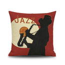 Chic Cotton Linen Throw Pillow Case Cushion Cover Sofa Home Decor Jazz Man