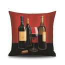 Square Waist Nap Cushion Cover Cotton Linen Throw Pillow Case Slip Red Wine