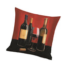 Square Waist Nap Cushion Cover Cotton Linen Throw Pillow Case Slip Red Wine