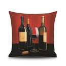 Square Waist Nap Cushion Cover Cotton Linen Throw Pillow Case Slip Red Wine