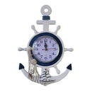 Sea Theme Nautical Anchor Ship Steering Wheel Fishing Net Hanging Wall Clock