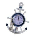 Sea Theme Nautical Anchor Ship Steering Wheel Fishing Net Hanging Wall Clock