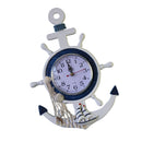 Sea Theme Nautical Anchor Ship Steering Wheel Fishing Net Hanging Wall Clock