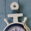 Anchor Clock Beach Sea Theme Nautical Ship Wheel Rudder Steering Wheel Starfish Decor Wall Hanging Decoration