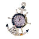 Anchor Clock Beach Sea Theme Nautical Ship Wheel Rudder Steering Wheel Starfish Decor Wall Hanging Decoration