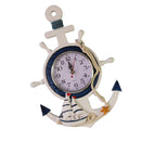 Anchor Clock Beach Sea Theme Nautical Ship Wheel Rudder Steering Wheel Starfish Decor Wall Hanging Decoration