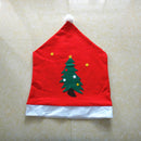 Christmas Santa Red Hat Chair Back Decal Cover Dinner Table Home Decor Gift