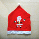 Christmas Santa Red Hat Chair Back Decal Cover Dinner Table Home Decor Gift