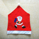 Christmas Santa Red Hat Chair Back Decal Cover Dinner Table Home Decor Gift