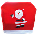 Christmas Santa Red Hat Chair Back Decal Cover Dinner Table Home Decor Gift