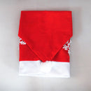 Christmas Santa Red Hat Snowflake Decal Chair Cover Dinner Table Decor Gift