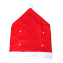 Christmas Santa Red Hat Snowflake Decal Chair Cover Dinner Table Decor Gift