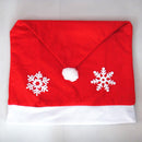 Christmas Santa Red Hat Snowflake Decal Chair Cover Dinner Table Decor Gift