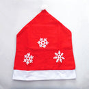 Christmas Santa Red Hat Snowflake Decal Chair Cover Dinner Table Decor Gift