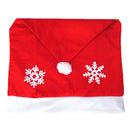 Christmas Santa Red Hat Snowflake Decal Chair Cover Dinner Table Decor Gift