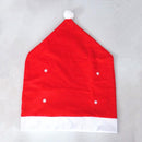 Christmas Santa Red Hat Snowflake Decal Chair Cover Dinner Table Decor Gift