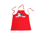 Adult Christmas Snowman Apron Red Bib Waitress Fancy Dress Costume Xmas Gift