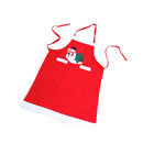 Adult Christmas Snowman Apron Red Bib Waitress Fancy Dress Costume Xmas Gift