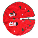 90cm Christmas Tree Skirt 2 Snowman Pattern Applique Home Holiday Decor