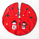 90cm Christmas Tree Skirt 2 Snowman Pattern Applique Home Holiday Decor