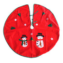 90cm Christmas Tree Skirt 2 Snowman Pattern Applique Home Holiday Decor