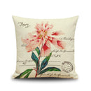 Cotton Linen Nap Cushion Cover Home Decor Throw Pillow Case Flower Print