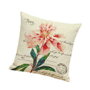 Cotton Linen Nap Cushion Cover Home Decor Throw Pillow Case Flower Print
