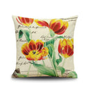 Vintage Linen Throw Pillow Case Waist Bolster Cushion Cover Flower Print