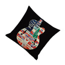 Vintage Cotton Linen Throw Pillow Case Waist Bolster Cushion Cover Guitar