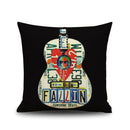 Retro Cotton Linen Nap Cushion Cover Home Decor Throw Pillow Case Guitar