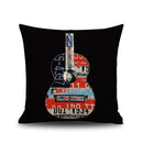Vintage Cotton Linen Throw Pillow Case Waist Bolster Cushion Cover Guitar