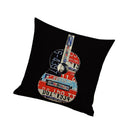 Vintage Cotton Linen Throw Pillow Case Waist Bolster Cushion Cover Guitar