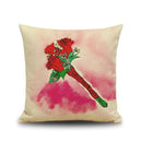 Cotton Linen Throw Pillow Case Floral Waist Cushion Cover Bed Decor