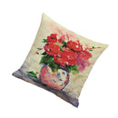 Cotton Linen Throw Pillow Case Floral Waist Cushion Cover Bed Art Decor