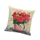 Cotton Linen Throw Pillow Case Floral Waist Cushion Cover Bed Art Decor