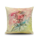 Cotton Linen Throw Pillow Case Floral Waist Cushion Cover Bed Decor