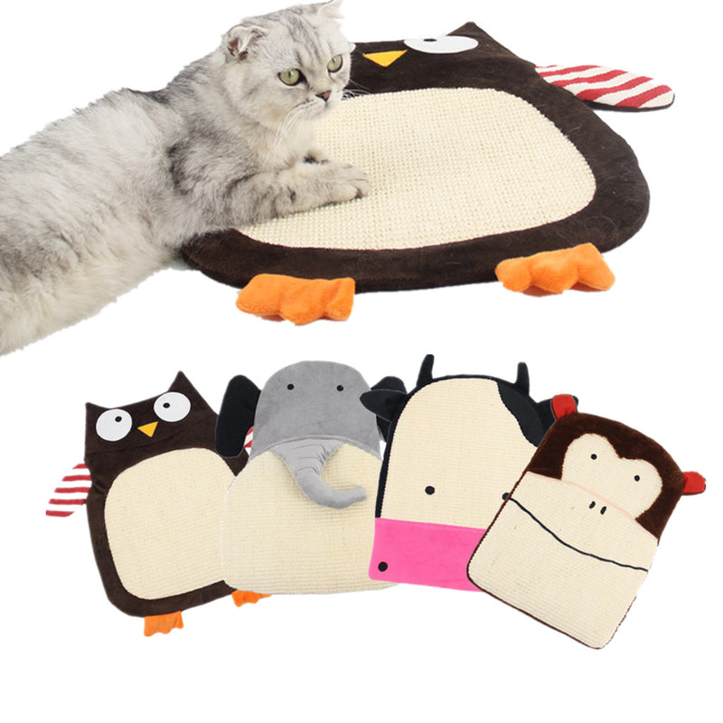 Classic Sisal Cat kitten Scratch Mat Pad Sisal Scratcher Board 49*36cm Owl