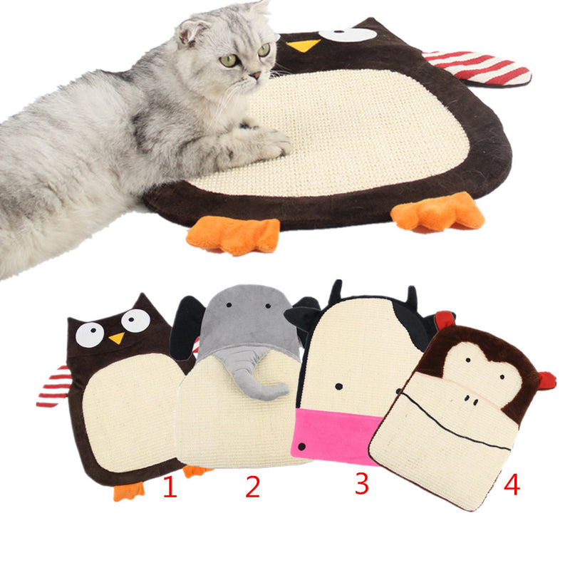 Classic Sisal Cat kitten Scratch Mat Pad Sisal Scratcher Board 49*36cm Owl