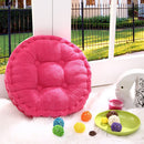 Round Comfortable Breathable Super Soft Cotton Filling Corduroy Seat Cushion Outdoor Dining Picnic Accessory Rose Red