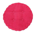 Round Comfortable Breathable Super Soft Cotton Filling Corduroy Seat Cushion Outdoor Dining Picnic Accessory Rose Red