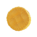 Round Comfortable Breathable Super Soft Cotton Filling Corduroy Seat Cushion Outdoor Dining Picnic Accessory Yellow