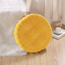 Round Comfortable Breathable Super Soft Cotton Filling Corduroy Seat Cushion Outdoor Dining Picnic Accessory Yellow