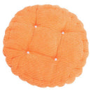 Round Comfortable Breathable Super Soft Cotton Filling Corduroy Seat Cushion Outdoor Dining Picnic Accessory Orange