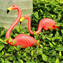 1Pc Red Looking Up Plastic Flamingo Yard Garden Lawn Art Ornaments Decor